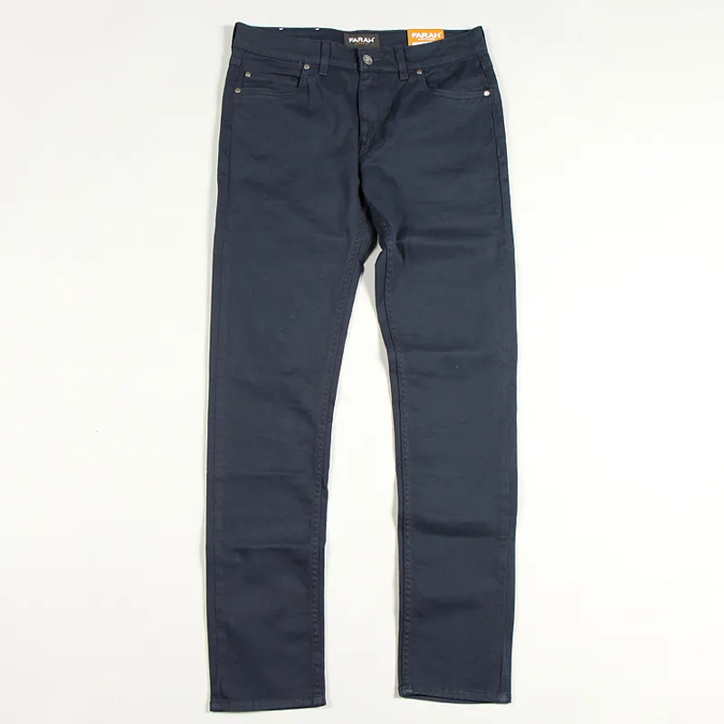 Farah Drake Twill Trousers - Navy-1